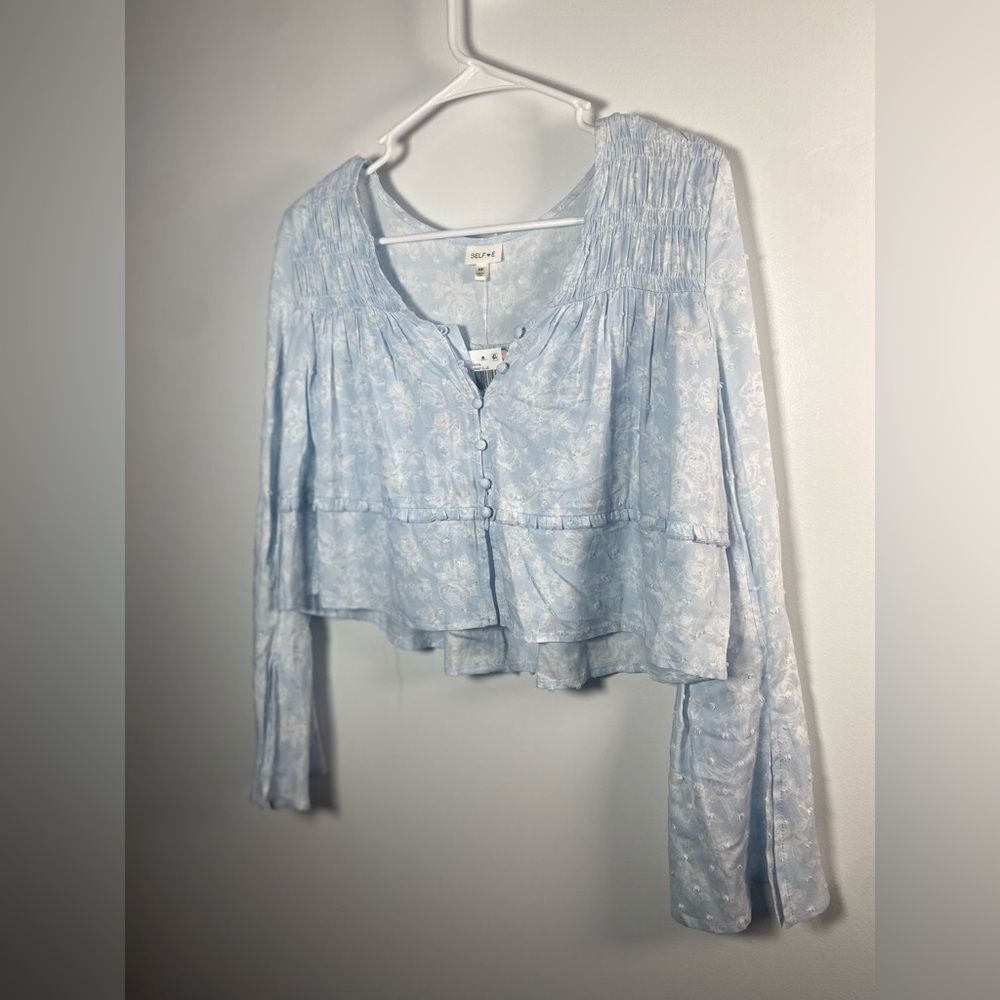 Self E Light Blue Floral Blouse